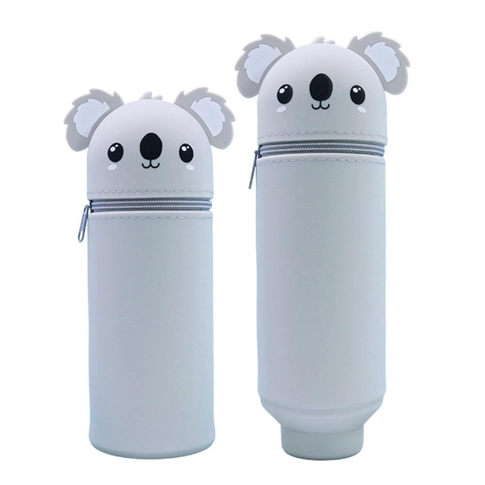 

Силіконовий пенал, що складається, сумка для канцелярського приладдя, мультяшний пенал, школа, офіс світло-сірого кольору