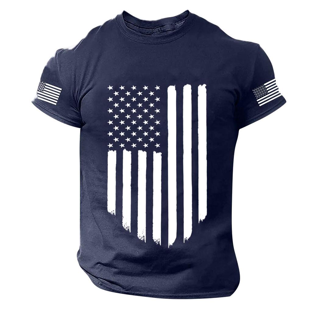 Men's Independence Day Printed Short Sleeve T-Shirt - Casual Fashion Top for Summer