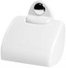 Sandra white toilet paper holder with flap