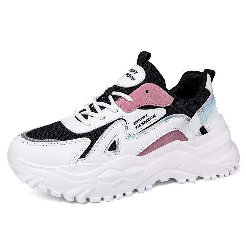Spring and Autumn Casual Sports Daddy Shoes Low-top Single Shoes Flat-bottomed Muffin Thick-soled Lightweight Wear-resistant Non-slip