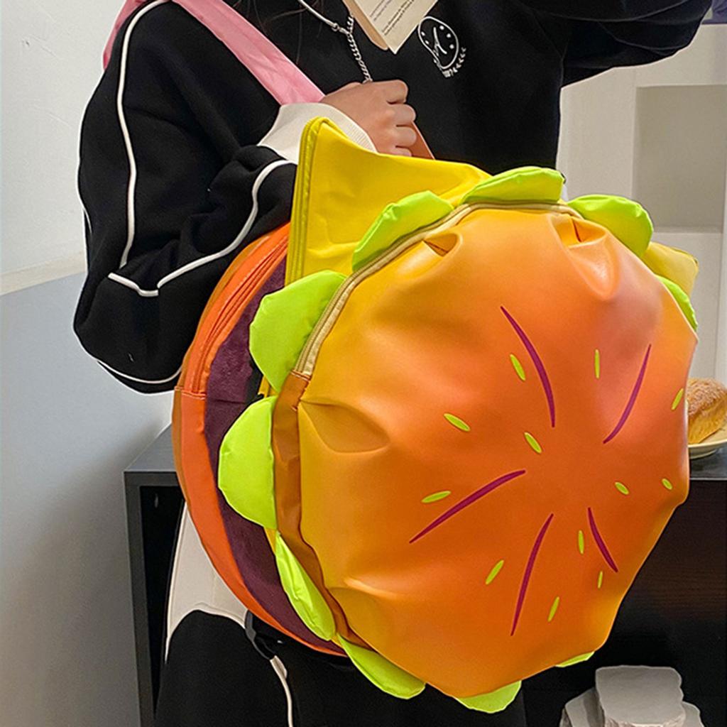 Novelty Hamburger Backpack Multi-Compartment Hamburger Backpack Schoolbag Supply,Cute Cartoon Book Bag,Kids Travel Backpacks
