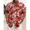 Cămașă Hawaiian Lily cu Imprimeu Floral Tropical, cu Nasturi și Mânecă Scurtă pentru Bărbați