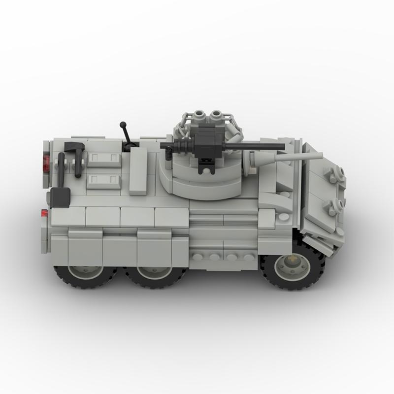 Military Truck Building Block Transport Vehicle M8 Light Armored Vehicle MOC Assembly Model Toys Gifts