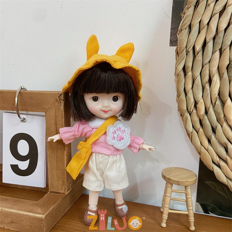 1/12 Bjd Doll Ob11 12Cm Mini Dolls Princess Dress Up Cute Doll 20 Movable Joints Dolls For Girls Kids Munecas Toys Gifts Bjd Toy