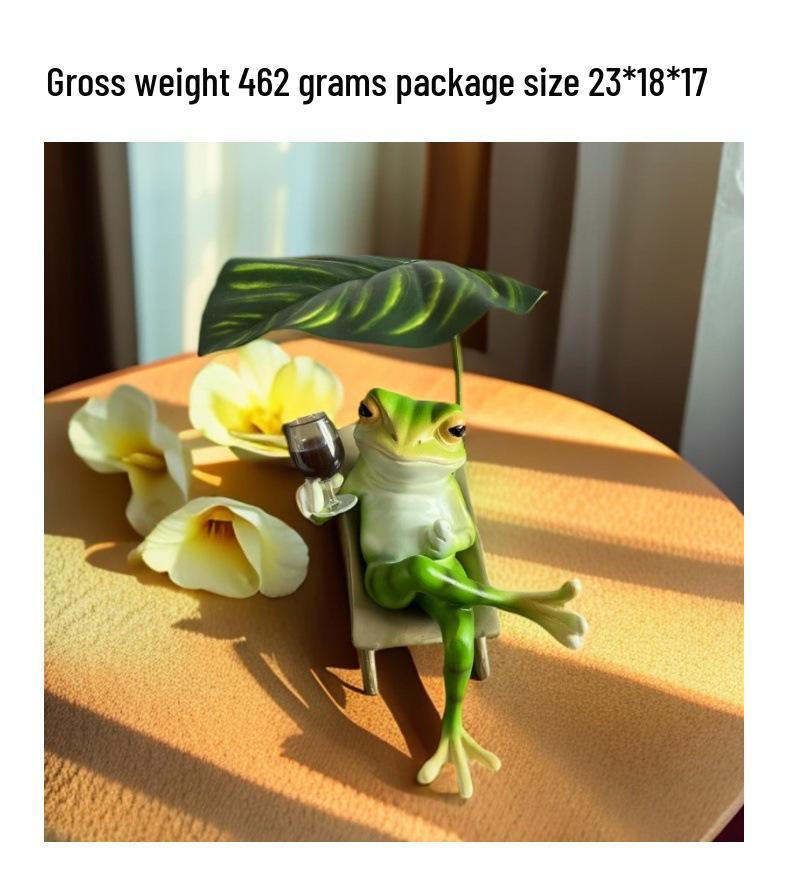 Frosch Liegestuhl Ornament: Entspannte Deko für Schreibtisch, Wohnzimmer, Balkon & Gärten