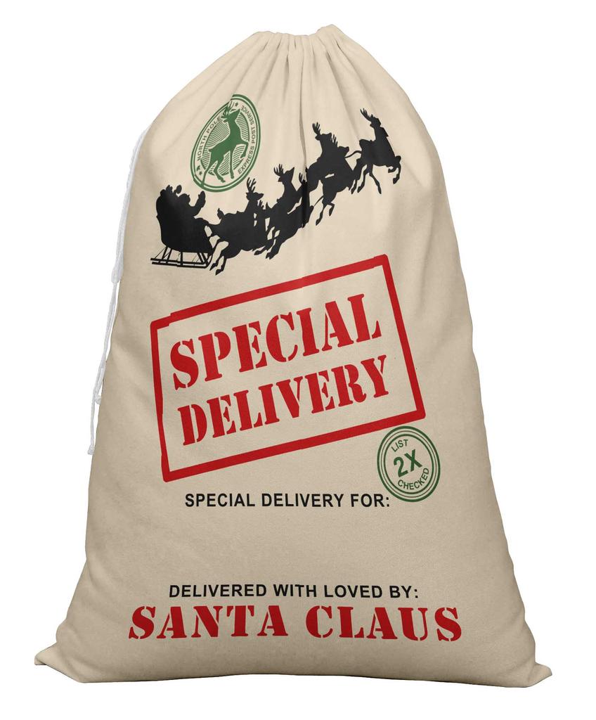Printtoo 2 Pcs Santa Gift Sack For Kids Presents Xmas Bag Christmas Sack Personalized Bags Large 27x20 Inch
