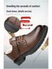 2024 Men's Winter Leather Shoes: Warm, Non-slip, Velcro, Thick Sole, Casual British Workwear Style