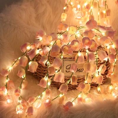 1/5PCS LED Fairy String Lights Lily of The Valley Flowers Light for Wedding Party Bedroom Backdrop Wall Holiday Christmas Decor