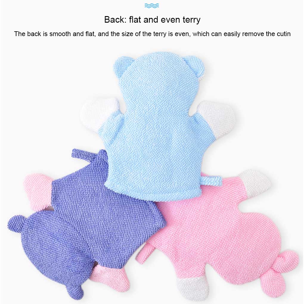 2 Pieces Baby Bath Glove Towel Bathing Comfortable Sponge Showering Gloves Accessory for Household Toilet Shower Room