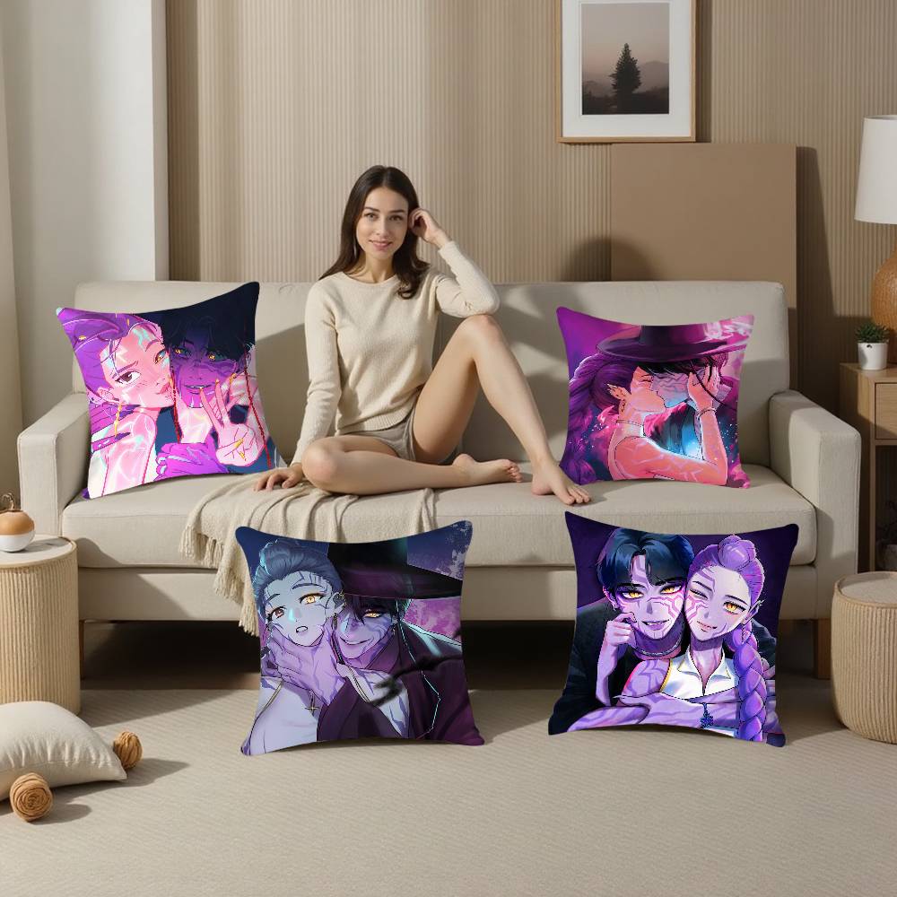 K-kpop D-Demon H-Hunters Pillow Case Plush Fabric Soft  Pillowcase Double Sided Print Cushion Cover Household Gifts