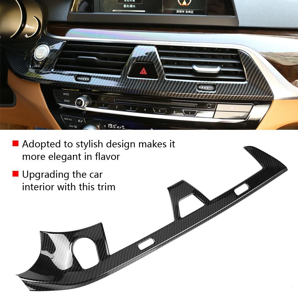Carbon Fiber Style Car Console Air Condition Outlet Vent Cover for BMW 5 Series G30 2017 2018