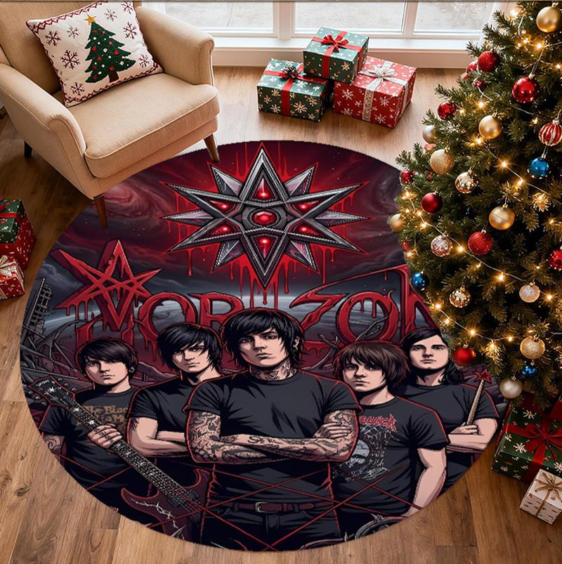Tappeto Rotondo con Fantasia Bring Me the Horizon, Tappetino da Interno/Esterno, per Picnic, Sala Giochi, Camera da Letto, Ufficio, Soggiorno, Tappeto per Arredamento Casa, Regalo di Compleanno