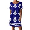 Women's Fashion Short Sleeve Dress With Pockets Floral Print Casual Beach Dress