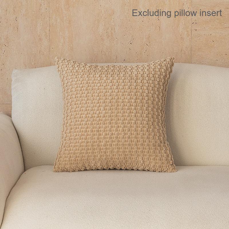 

Bubble Corduroy Pillowcase with Zipper Easy Clean Soft and Skin Friendly Solid Color Sofa Cushion No Pillow Core Home Decoration 40x40cm хаки