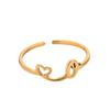 Tiny Initial Letter Rings For Women Gold Color  Stainless Steel Hollow Heart A-Z Initial Letter Ring Wedding Christmas Jewelry