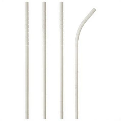 White Flexible Paper Straws 6/200 Mm 100 Pcs.