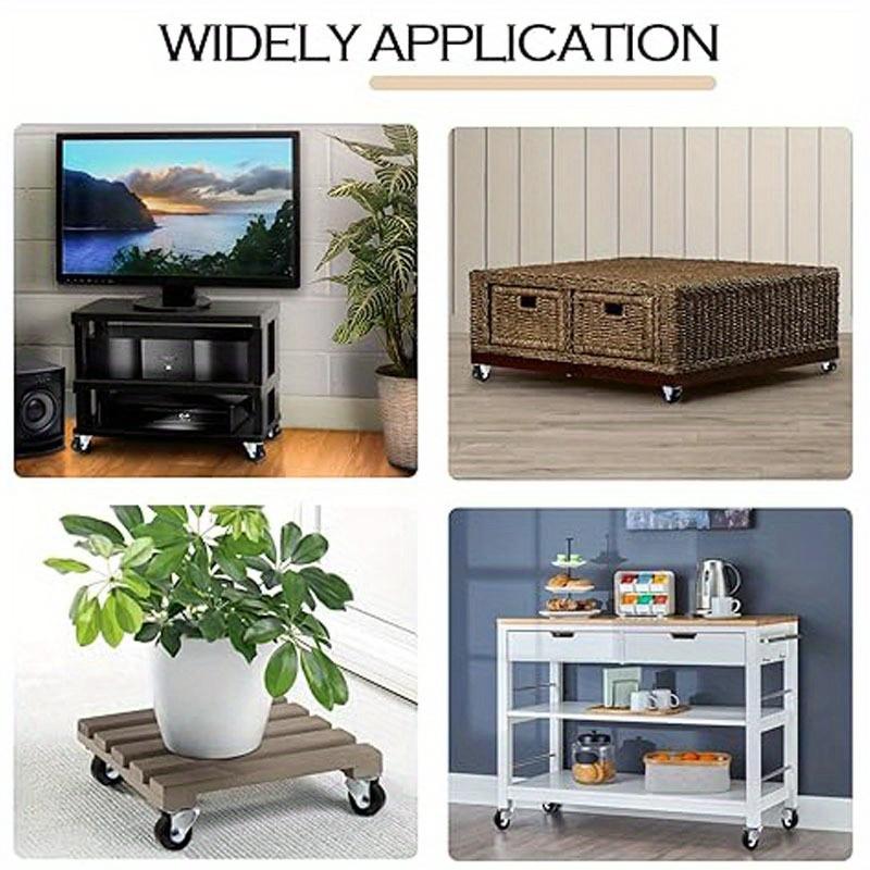 4pcs PP Plastic Roller Wheels Small Appliances Furniture Cabinets Casters Wheels Rigid Non Swivel Fixed Castor Wheels