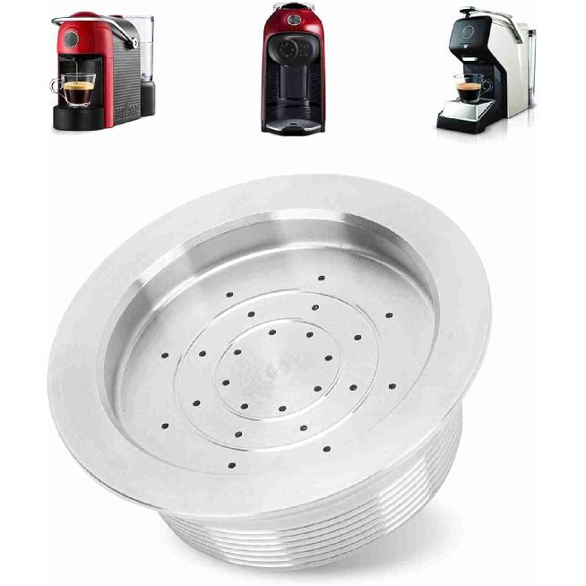 Refillable Coffee Capsule Spoon Brush Kit, Reusable Coffee Pod Filter, Espresso Capsule Cup Filter Set with Lids Spoon and Brush Replacement for