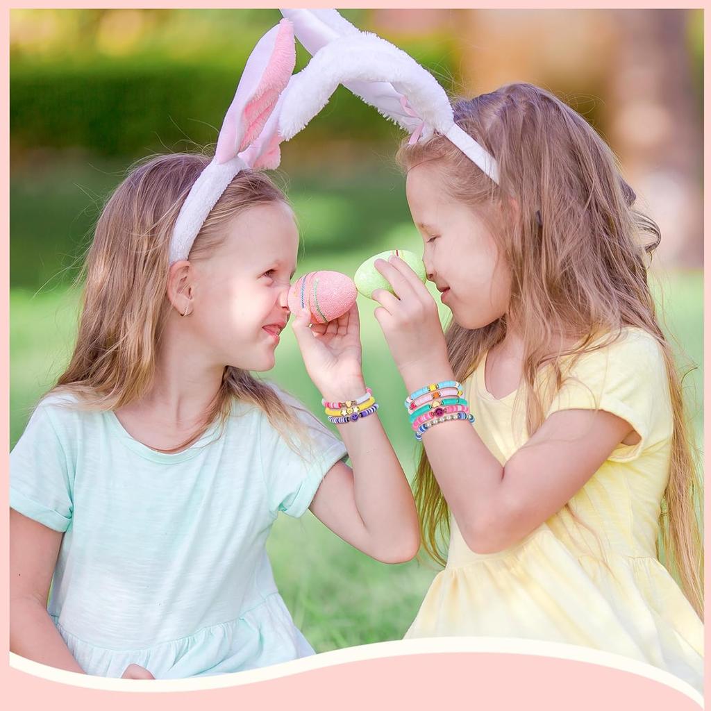 100pcs Colorful Friendship Bracelet Set Adjustable Stretch Beaded Bracelets /Heishi Bracelet/ Cute Bracelets/ Stack Vinyl Clay Disc Bead-Colorful