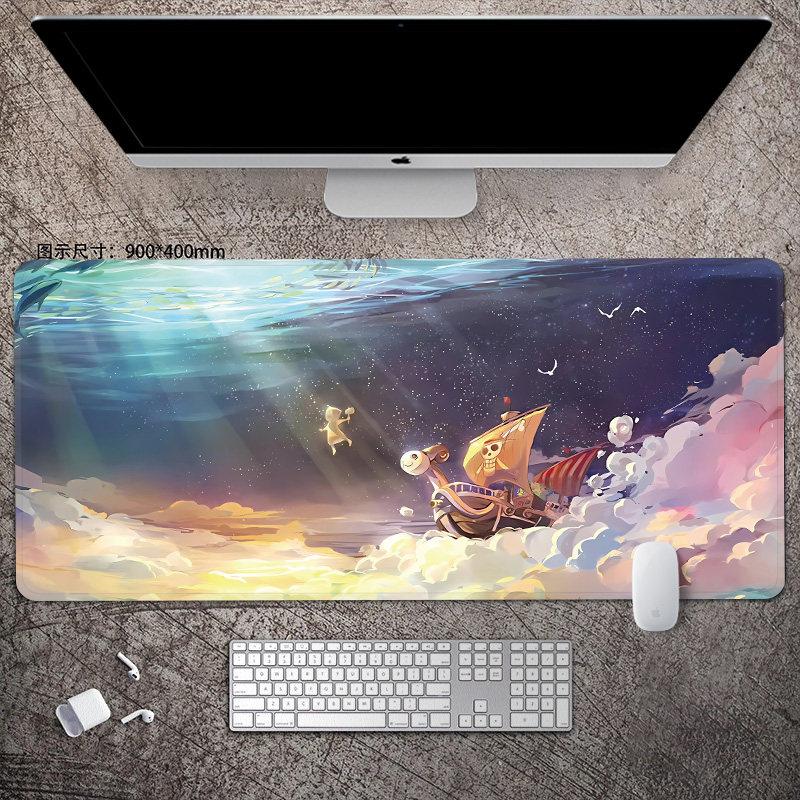 Animation Office Luffy Roronoa Zoro E-sports Gaming Table Mat ONE PIECE Leather Mouse Pad Boys Oversized Computer Keyboard Pad