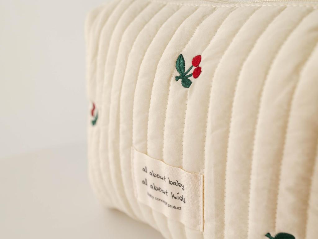 Happy RURU Quilted Diaper Large Korean Perfect for Baby Showers and Gifts Pouch, Capacity, Cute, Design, (Cherry Blossom)