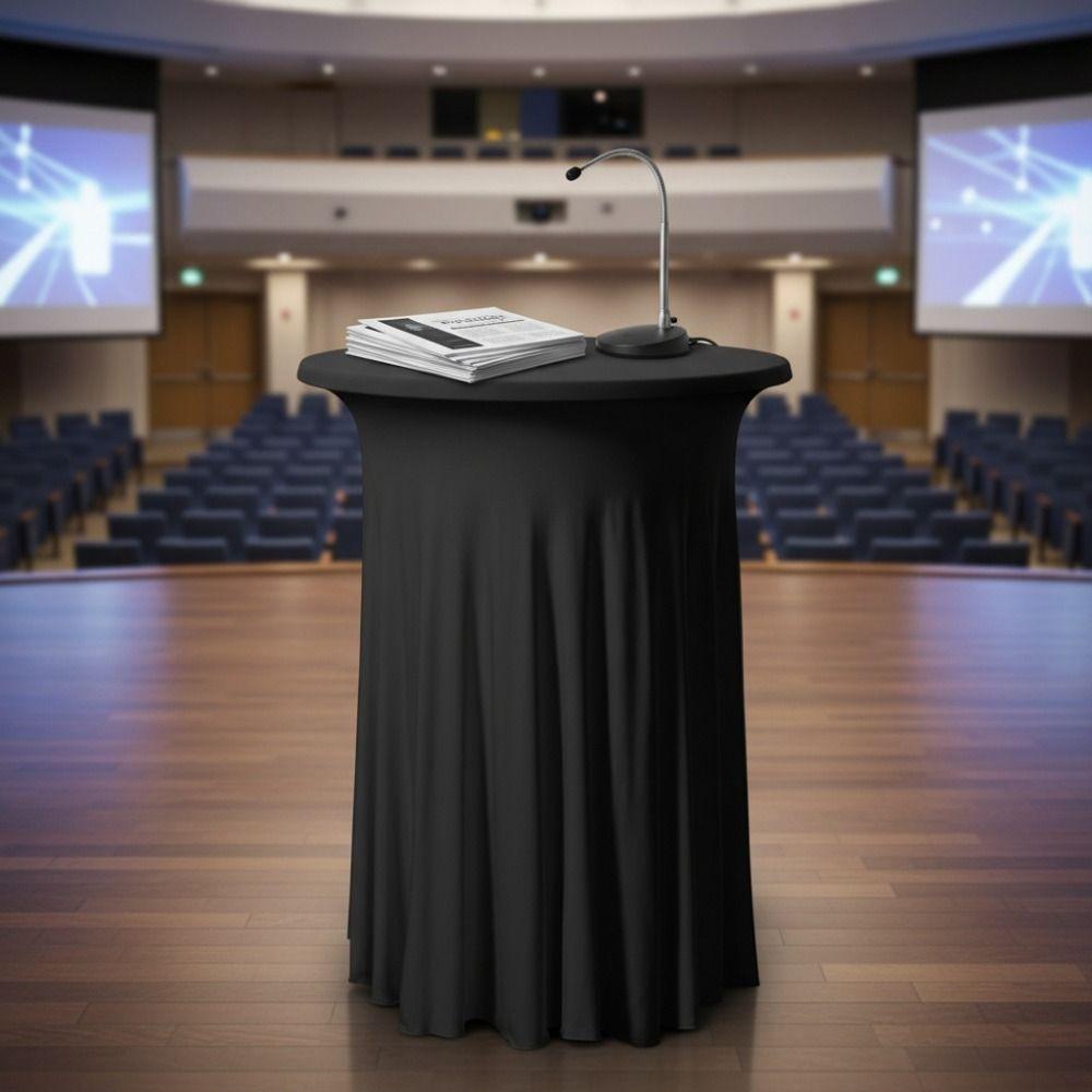 Solid Color Height Stretch Round Tablecloth Elastic Bar Table Cover Bar Counter Cover Auditorium