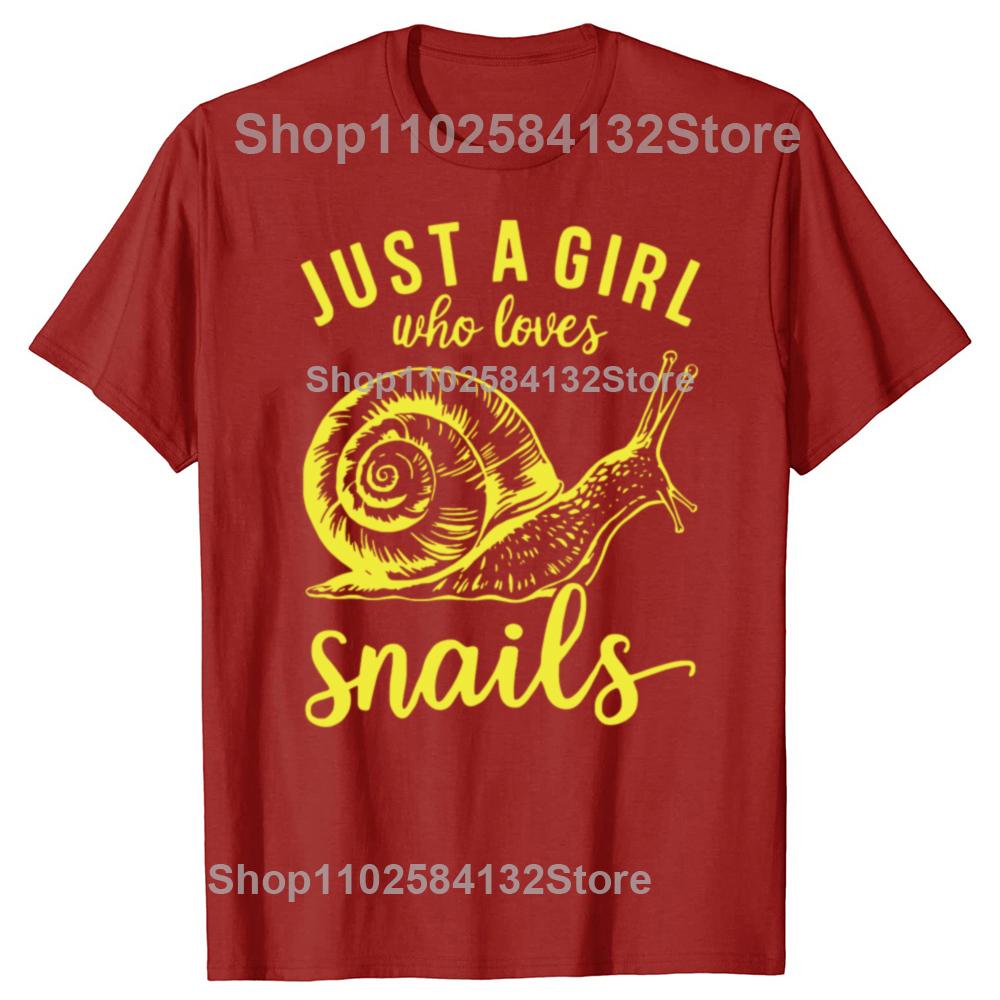 

Funny Just A Girl Who Loves Snails Retro Graphic Tshirts Men Womens Fashion Casual Tshirt 100 Cotton Loose Oversized T Shirt S