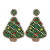 Santa Claus Merry Christmas Earrings Xmas Boots Ear Stud Handmade Beaded Ear Drop  New Year