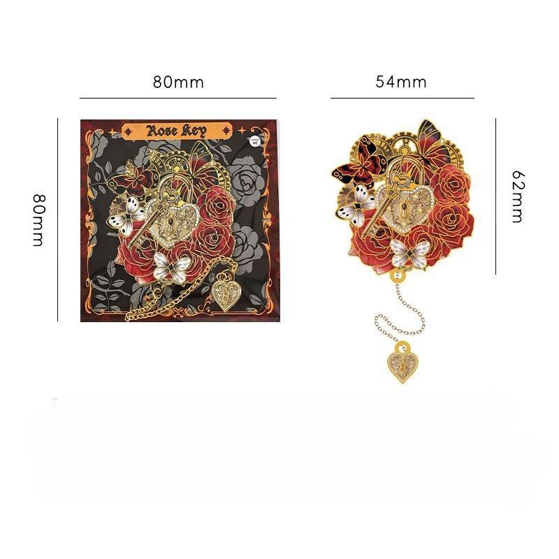 Aesthetic Metal Lucky Clover Bookmark with Tassel Set Exquisite Retro Floral Brass Bookmark for Book Creative Design Book Tab