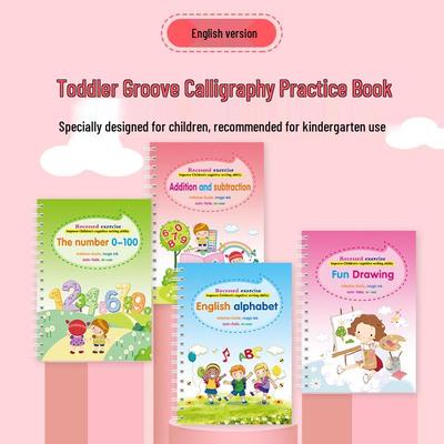 Children's English Calligraphy Practice Book: Hard Pen Magic Tracing