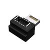 cablecc USB-Frontpanel-Header Buchse auf Stecker Motherboard Erweiterungsdaten Winkeladapter 3 Stück 3.1 Typ-E Typ-A & Typ-C USB-C