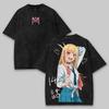 Mein Dress-Up Darling Kitagawa Marin Kawaii Grafikdruck T-Shirt Herren Damen Retro Gewaschen Rundhals Baumwolle T-Shirt Oversize Sommer Neues Oberteil