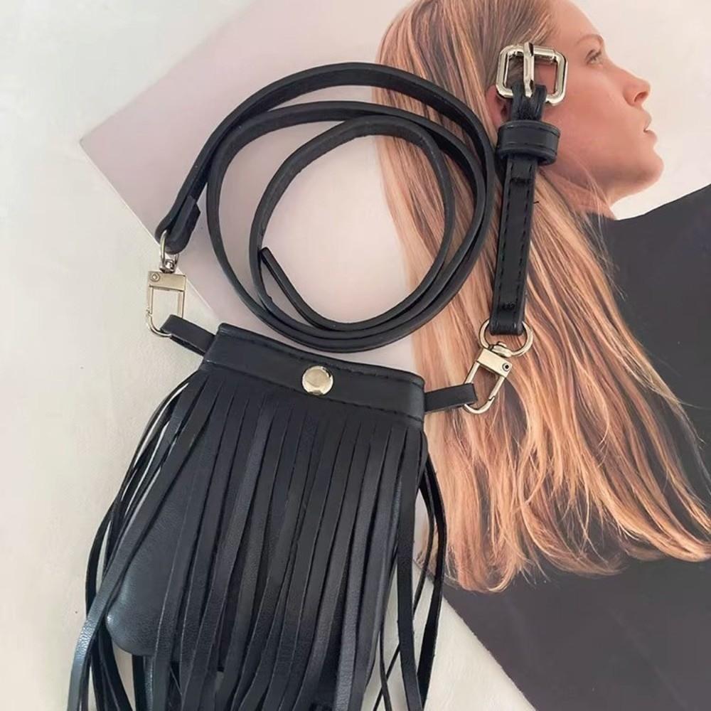 PU Leather Waistband with Bag Zinc Zinc Alloy Pocket Belts Waist Bag Tassel Belt  Streetwear