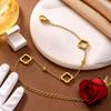 Korean Four-Leaf Clover Gold-Plated Titanium Bracelet