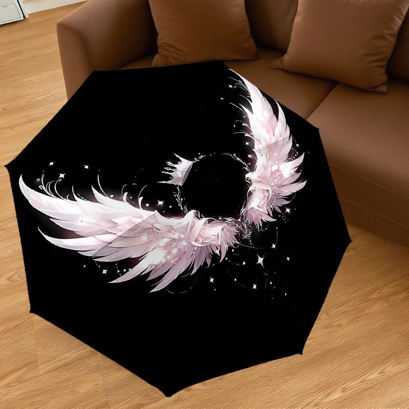 1pc Wings Crown Automatic Open/Close Umbrella Compact Folding Umbrella with 8-Rib Shaft for Women/Men, Portable Travel Umbrella,1169S