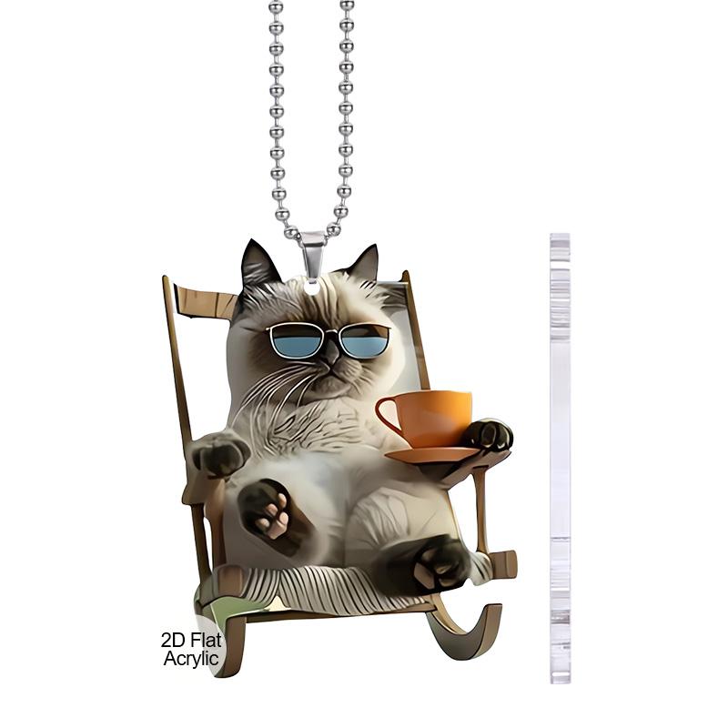 3 Types Fashionable Cat Car Decor, Perfect for Car Interior, Funny Home & Office Decoration, Suitable for Car Rearview Mirror & Home Decor