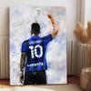Football Star Lautaro Jersey No.10 Back Celebration Iron Painting Inter Milan Fan Decor Living Room Wall Art