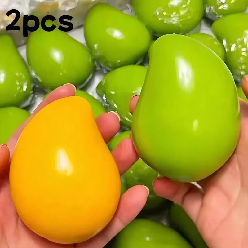 Squishy Mango Stress Ball Squeeze Toy, Color-Changing Mango Squishy Fidget Ball, Asmr Sensory Stress Relief Toy For Adult