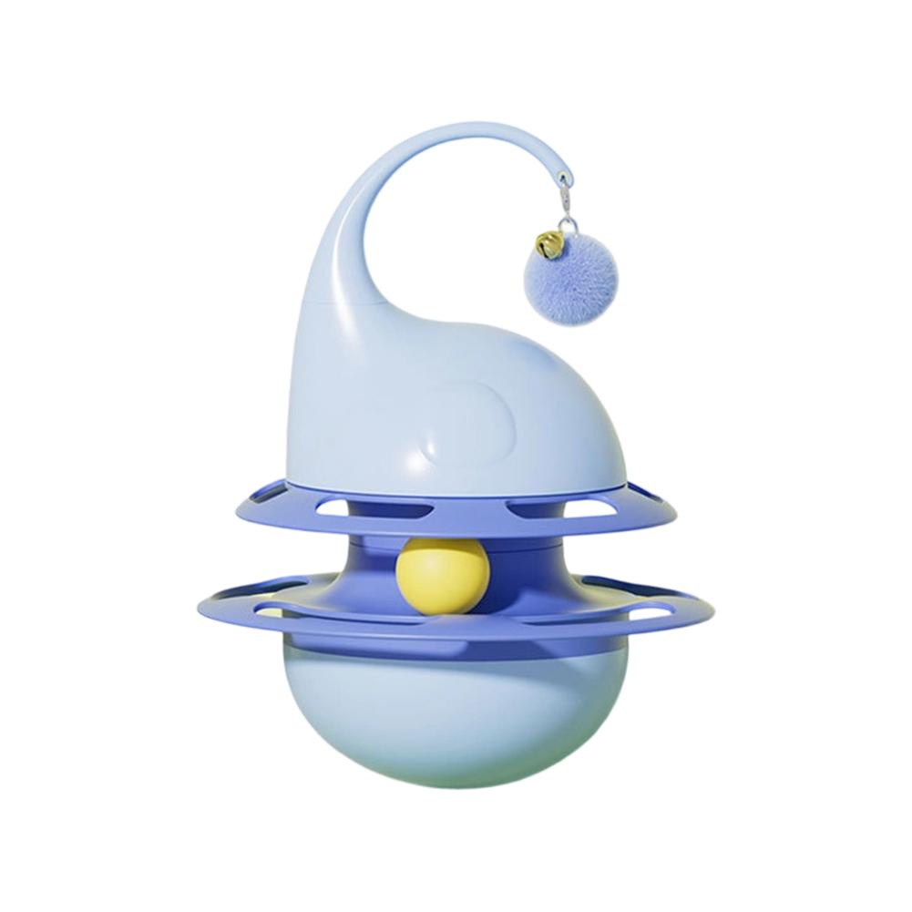 

Fun Durable Spinning Cat Toy 360-degree Rotation Removable Track Ball Leakage Food Design Cat Interactive Toy Kitten Accessories синій