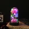 Artificial Rose Flower Bouquet  LED in Dome Ornaments Everlasting Rose Valentine'S Day Gift For Women Mom Wedding Decoration