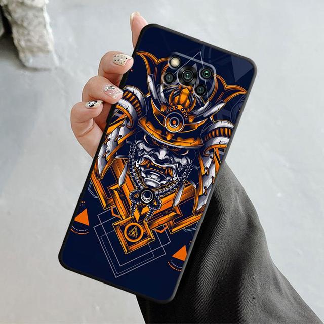 

Чехол для телефона Xiaomi Poco X3 Nfc X4pro M3 C40 для Mi 12 11 10 10t 8 Note10 Lite 11ultra 11t Pro F1 Japan Samurai Oni Mask Art For Mi Note 10 Lite