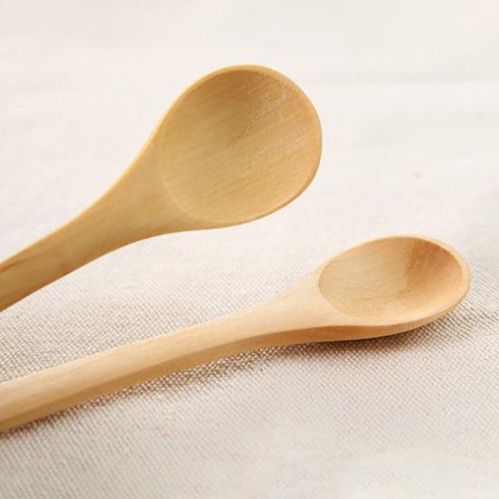 6 Stück Holzlöffel Mini-Größe Mehrzweck Abgerundeter Löffelmund Küchenholzlöffel für Brei