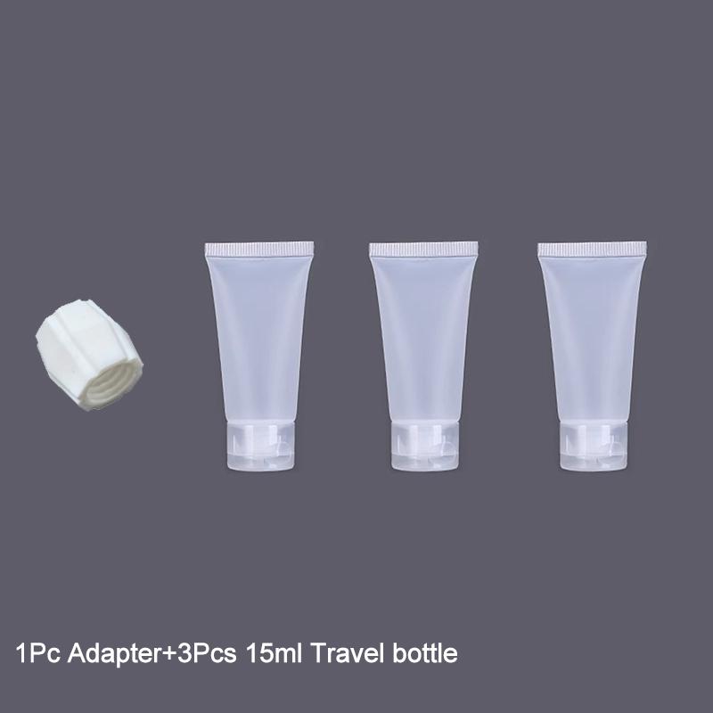 

3Pcs Travel Bottles+ Adapters,Leak-Proof Toiletry Set For Travel, Portable 15/30/50ml Refillable Bottle Carry-On Empty Bottle Plastic