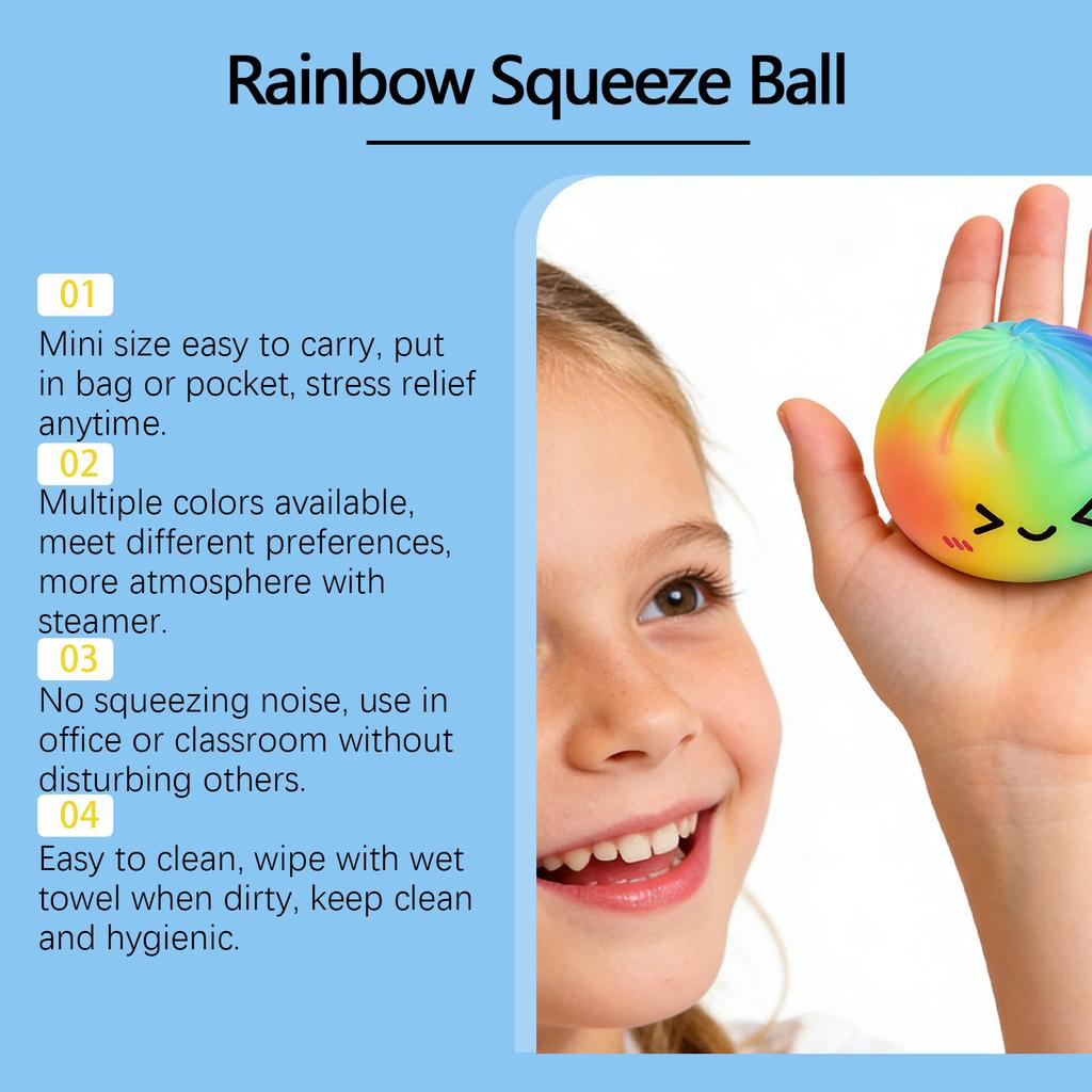 Colorful Dumpling Stress Balls Reusable Low Rebound Decompression Toys Unique Ideas Dough Ball Squishes For Anxiety Relief