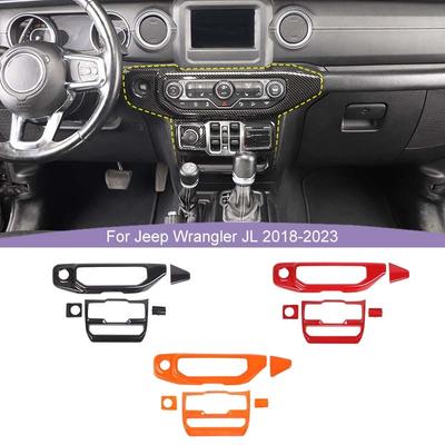 Car Central Control Panel Decoration Cover Sticker For Jeep Wrangler JL For JT Gladiator 2018 -2023 ABS Interior Accessories