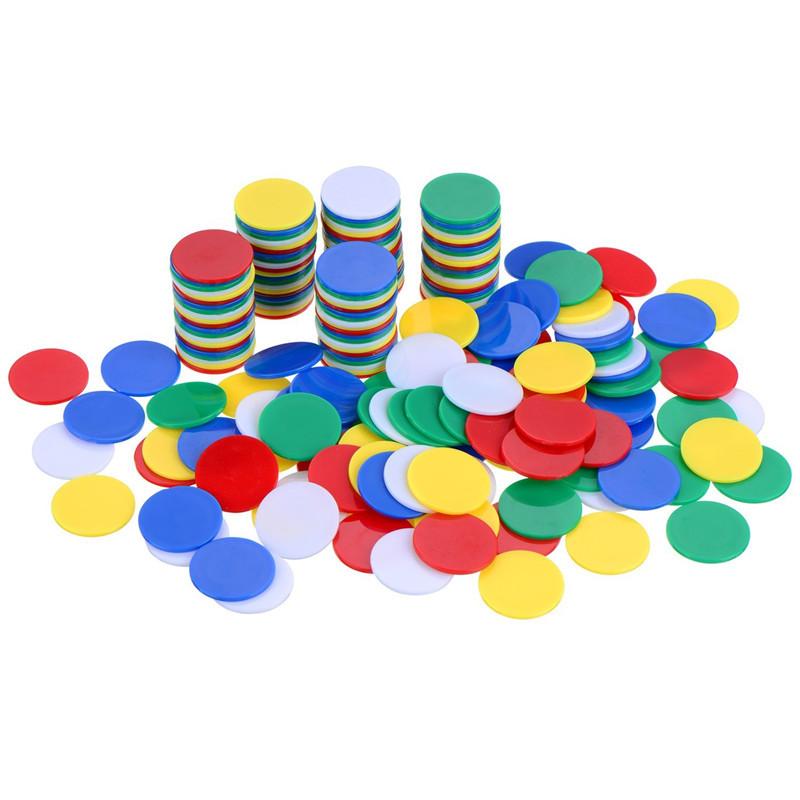 100/200pcs 19cm Gambling Chips Bingo Markers Bulk Plastic Poker Chips Table Game Props Accessories Solid Color / Transparent TMZ
