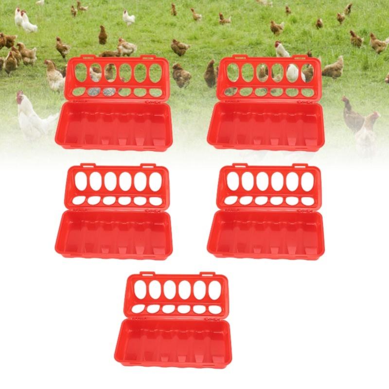 5pcs Flip Top Pigeon Feeder Anti Spill Feeding Tray No Waste No Mess Small Poultry Feeder With Holes For Pigeon Birds Poultry