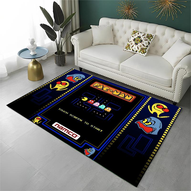 Retro P-Pacman Game Non-Slip Area Rug for Living Room,Bedroom,Playroom,Soft Carpet Floor Mat Home Decor Rug Kids Room Gift