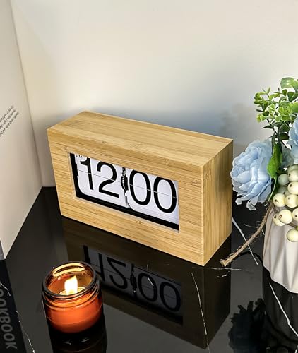 RIVINE Flip Clock, Retro Tabletop Design, Stylish Interior Clock, Perfect for School Entrance or Housewarming Gifts