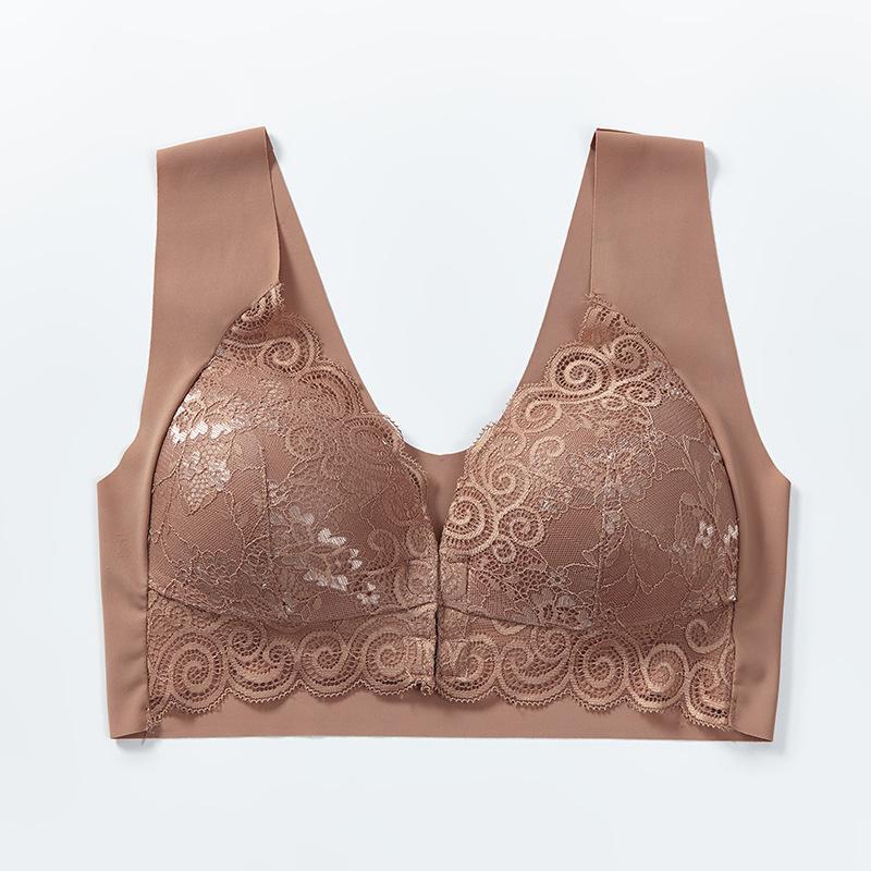 BH met knopen aan de voorkant zonder stalen ring Vestbeha's Sexy kanten verzamelde lingerie Dunne borstvoedingsbeha voor dames